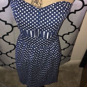 Summer polka dots strapless dress